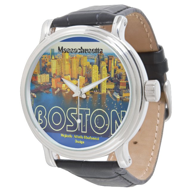 boston 2, Massachusetts - Anpassad Armbandsur (Vinklad)