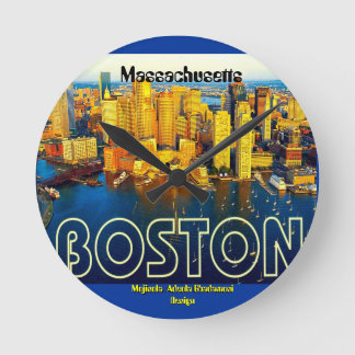 boston 2, Massachusetts - Anpassad Rund Klocka