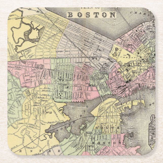 Boston 3 underlägg papper kvadrat (Framsidan)