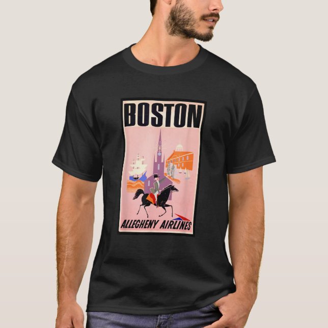 Boston American History Paul Revere Massachusetts  T Shirt (Framsida)