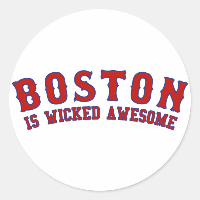 Boston är Wicked Fantastisk Runt Klistermärke (Framsida)