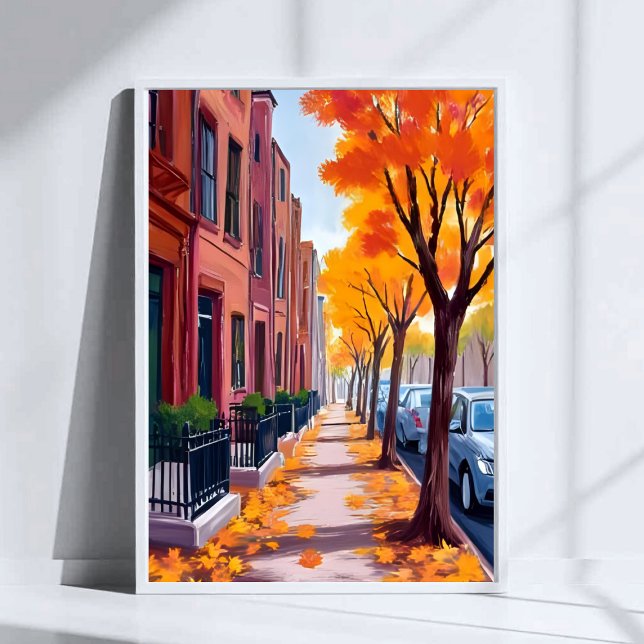 Boston Autumn Fall Foliage Watercolor Poster (Skapare uppladdad)