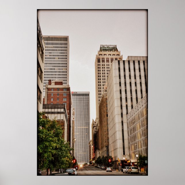 Boston Ave, Downtown Tulsa OK Poster (Framsidan)