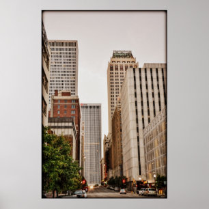 Boston Ave, reko i stadens centrum Tulsa Poster