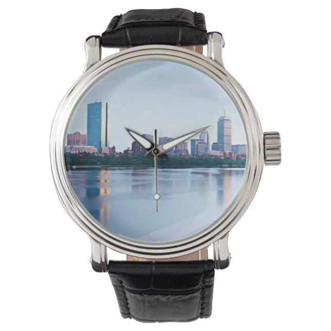Boston Back Bay över Charles River Armbandsur (Framsida)