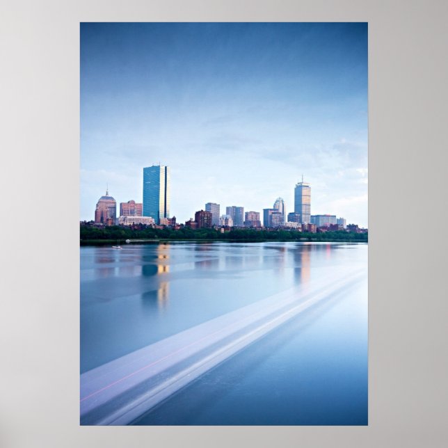 Boston Back Bay över Charles River Poster (Framsidan)