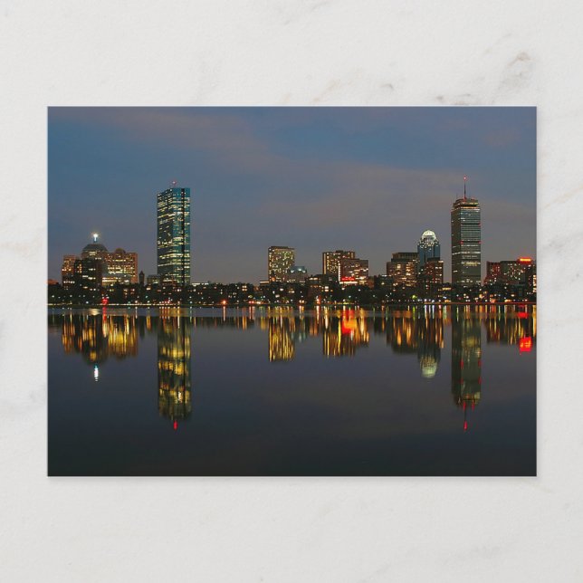 Boston Backbay i natt Vykort (Framsida)