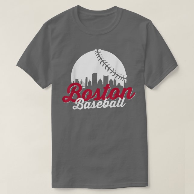 Boston Baseball Boll City Massachusetts Retro Vint T Shirt (Design framsida)