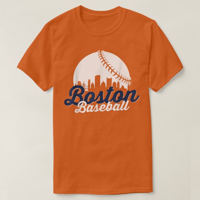 Boston Baseball Boll City Massachusetts Retro Vint T Shirt (Design framsida)