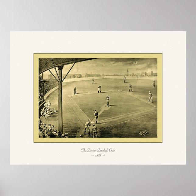Boston Baseball-Klubben ~ 1888 ~ Vintage Fine Art Poster (Framsidan)