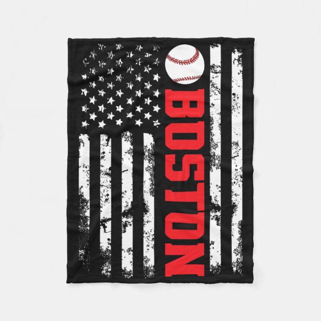 Boston Baseboll USA Flagga  Fleecefilt (Framsidan)