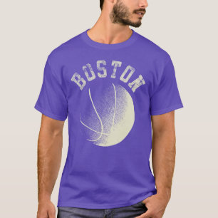 Boston Basketball Retro City Massachusetts State B T Shirt