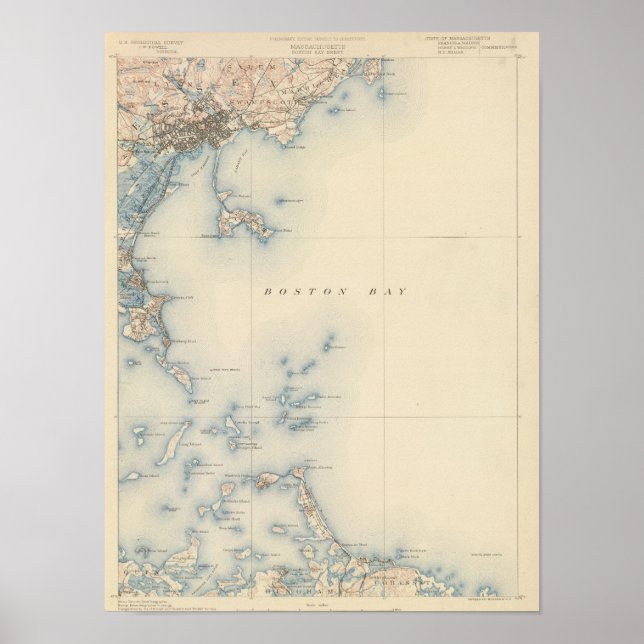 Boston Bay, Massachusetts Poster (Framsidan)