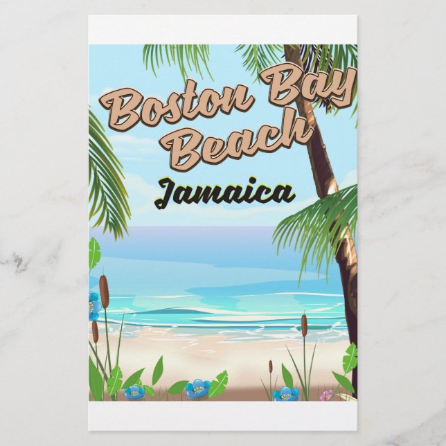 Boston bay strand, Jamaica Brevpapper (Framsida)