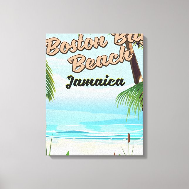 Boston bay strand, Jamaica Canvastryck (Framsida)
