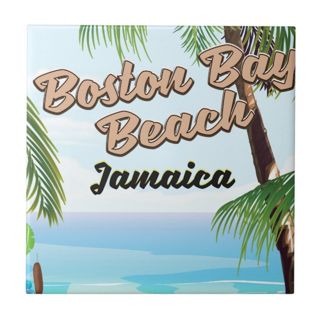 Boston bay strand, Jamaica Kakelplatta (Framsidan)