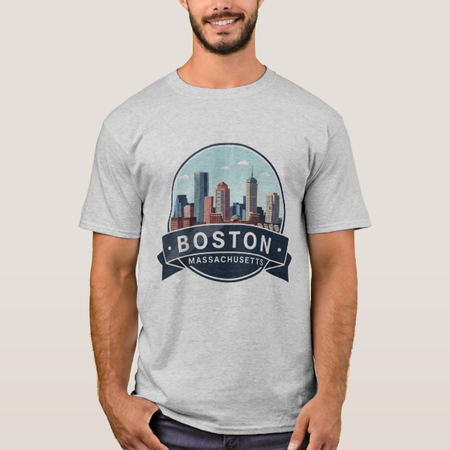 Boston Beacon Backe Travel T Shirt (Framsida)