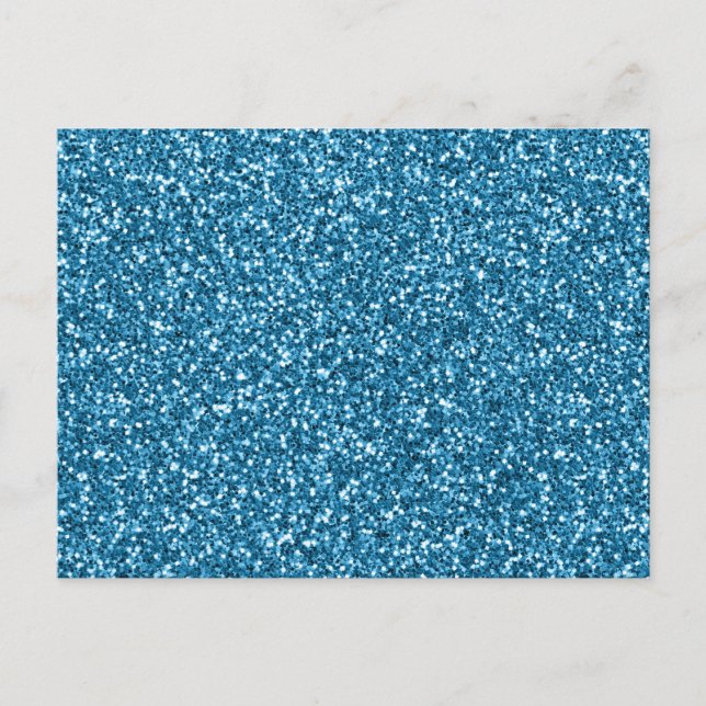 Boston Blå Glitter Vykort (Framsida)