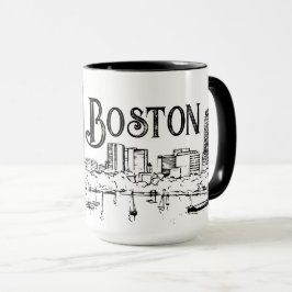 Boston Black and White Mugg