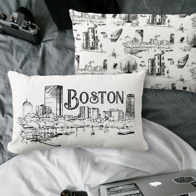 Boston Black and White Pillow Lumbarkudde (Skapare uppladdad)