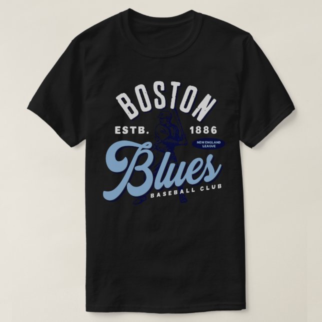 Boston Blues Baseball T Shirt (Design framsida)