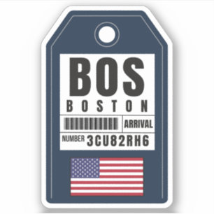 Boston Boarding Pass - Massachusetts BOS Klistermärken