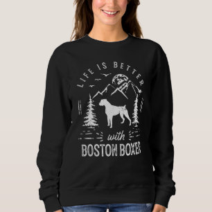 Boston Boxer Life Better Mamma Pappa Hund T Shirt