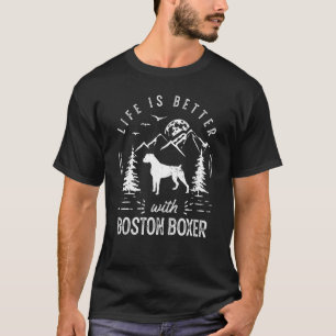 Boston Boxer Life Better Mamma Pappa Hund T Shirt