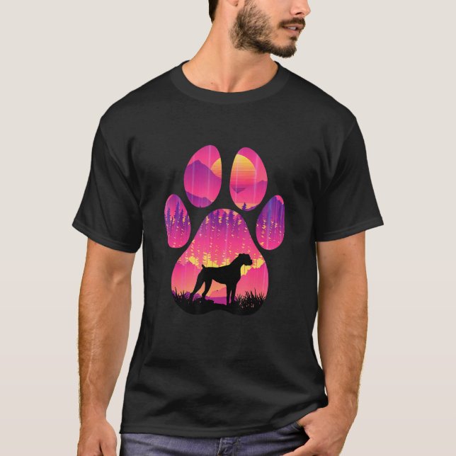 Boston Boxer Paw Mom Dad Dog  Women Men T Shirt (Framsida)