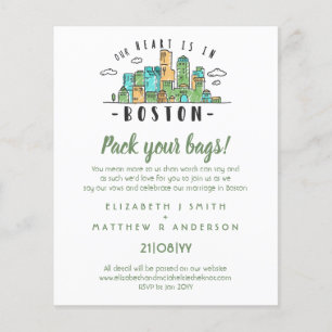 BOSTON Bröllop handritad Skyline Modern Call