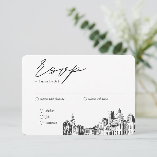 Boston Bröllop OSA Traditional Meal Option Tilläggskort (Stående Fram)