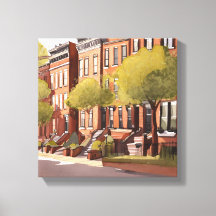 Boston Brownstones | Beacon Street Watercolor