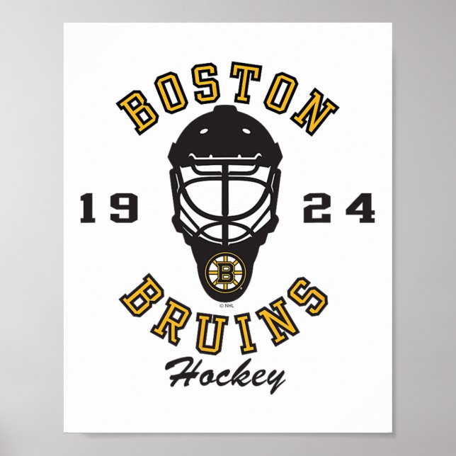 Boston Bruins Hockey Mask Gray Officially Licensed Poster (Framsidan)