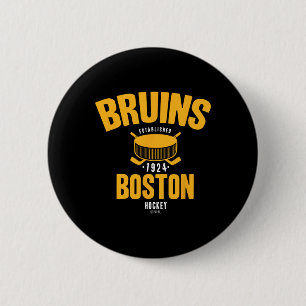 Boston Bruins Hockeypuck Svart Officiellt Licensie Knapp
