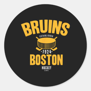 Boston Bruins Hockeypuck Svart Officiellt Licensie Runt Klistermärke