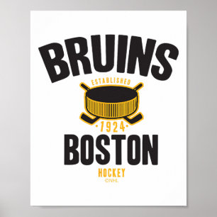 Boston Bruins Hockeypuck Vit Officiellt Licensiera Poster