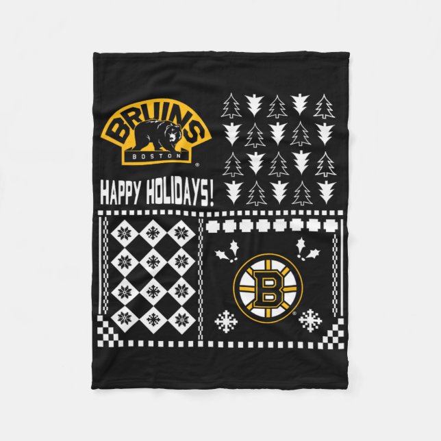 Boston Bruins Ugly jul Helgdag Sweater Fleecefilt (Framsidan)