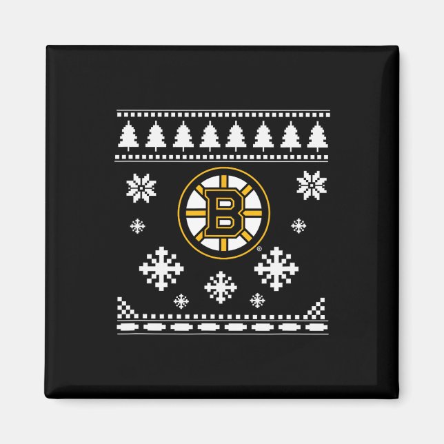 Boston Bruins Ugly jul Sweater Holidaze Magnet (Framsidan)