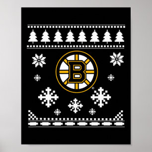 Boston Bruins Ugly jul Sweater Holidaze Poster