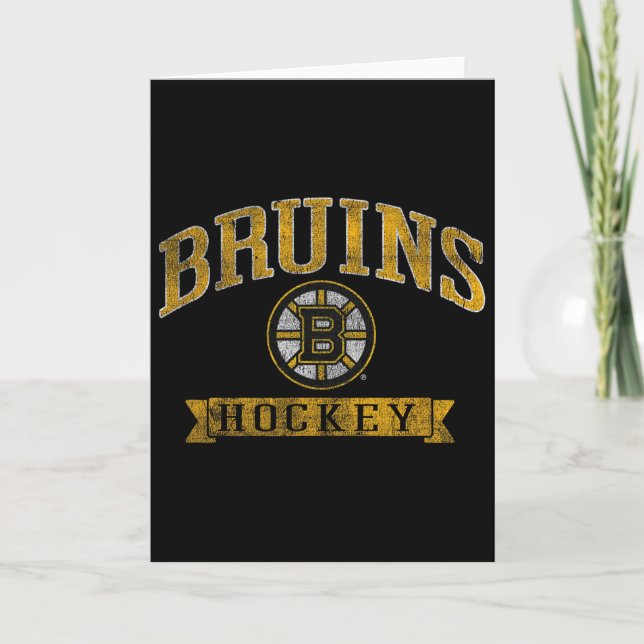 Boston Bruins Vintage Hockey Dark Heather  Kort (Framsida)