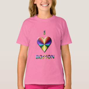 Boston -- Bruna blått & guld T Shirt