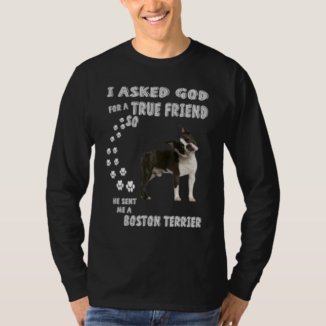 Boston Bull Terrier Hund Mamma Pappa Costume Cute  T Shirt (Framsida)