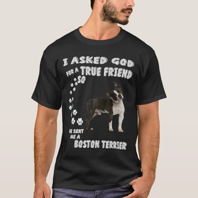 Boston Bull Terrier Hund Quote Mamma Pappa Skriv u T Shirt (Framsida)