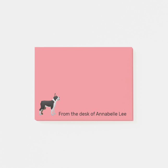 Boston Bull Terrier Personalize Post-it Block (Framsida)