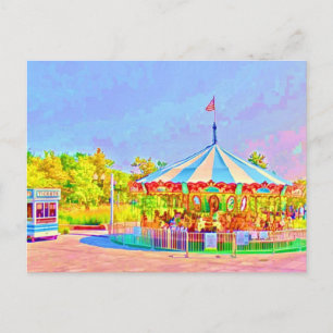 Boston Carousel av Shawna Mac vykort