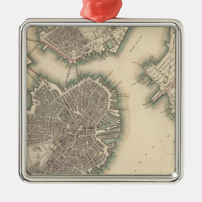 Boston, Charlestown, Roxbury Julgransprydnad Metall (Framsidan)