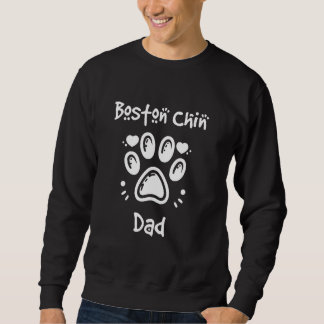 Boston Chin Pappa Boston Terrier japanska Chin Mix Lång Ärmad Tröja