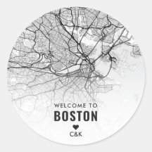 Boston City Karta | Bröllop Välkommen