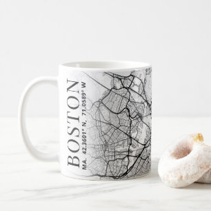 Boston City Karta   Kaffe Mugg