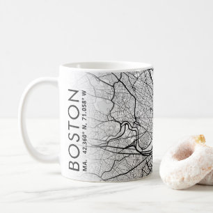 Boston City Karta   Kaffe Mugg